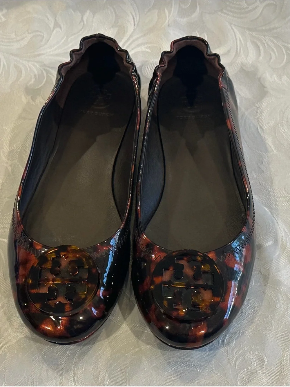 Tory Burch Tortoiseshell Patent Reva Ballet Flats